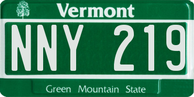VT license plate NNY219