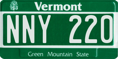 VT license plate NNY220