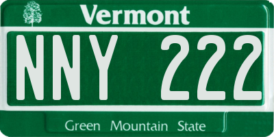 VT license plate NNY222