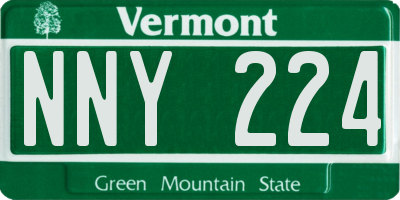 VT license plate NNY224