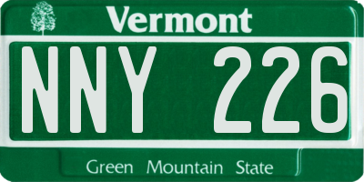 VT license plate NNY226