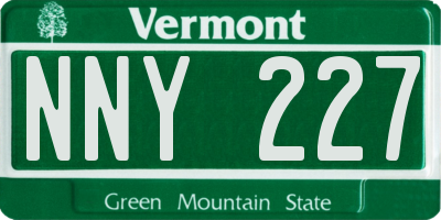 VT license plate NNY227
