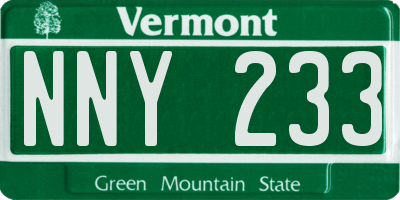 VT license plate NNY233