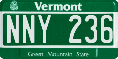 VT license plate NNY236