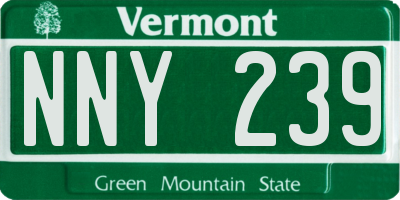 VT license plate NNY239
