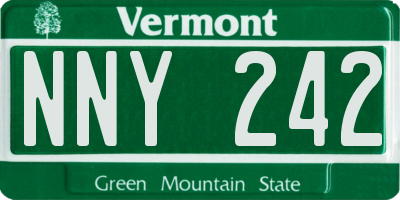 VT license plate NNY242