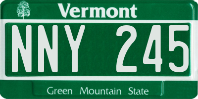 VT license plate NNY245