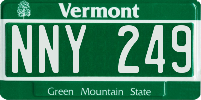 VT license plate NNY249