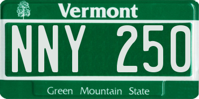 VT license plate NNY250