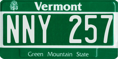 VT license plate NNY257