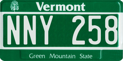 VT license plate NNY258
