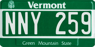 VT license plate NNY259