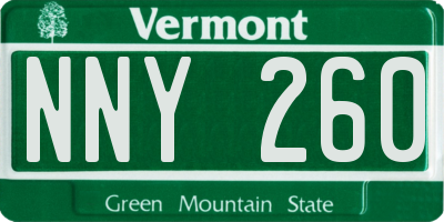 VT license plate NNY260