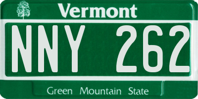 VT license plate NNY262