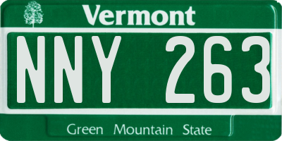 VT license plate NNY263