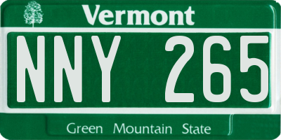 VT license plate NNY265