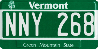 VT license plate NNY268