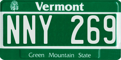 VT license plate NNY269