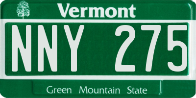 VT license plate NNY275