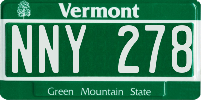 VT license plate NNY278