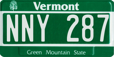 VT license plate NNY287