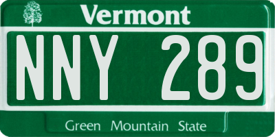 VT license plate NNY289