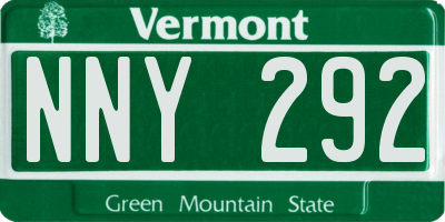 VT license plate NNY292