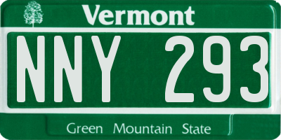 VT license plate NNY293
