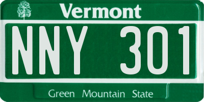 VT license plate NNY301