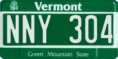 VT license plate NNY304