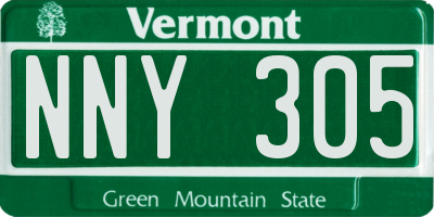 VT license plate NNY305
