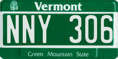 VT license plate NNY306