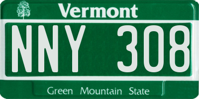 VT license plate NNY308