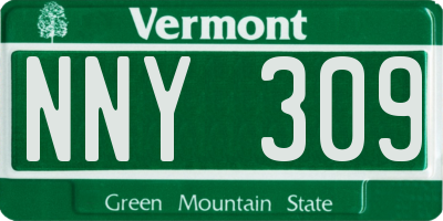 VT license plate NNY309