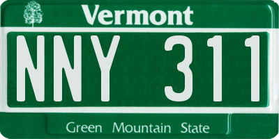 VT license plate NNY311