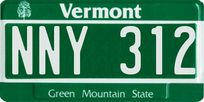 VT license plate NNY312