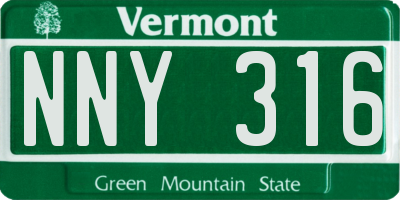 VT license plate NNY316