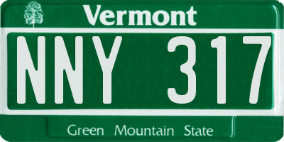 VT license plate NNY317