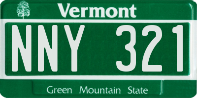 VT license plate NNY321