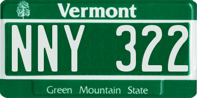 VT license plate NNY322