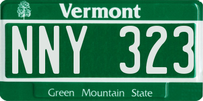 VT license plate NNY323