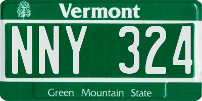 VT license plate NNY324