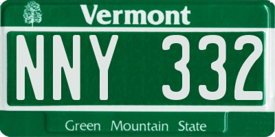 VT license plate NNY332