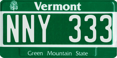 VT license plate NNY333