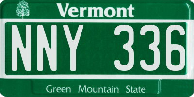 VT license plate NNY336