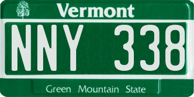VT license plate NNY338