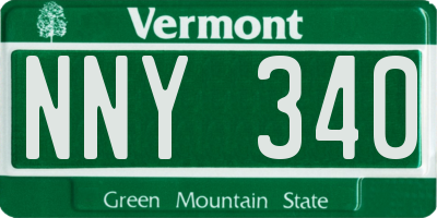 VT license plate NNY340