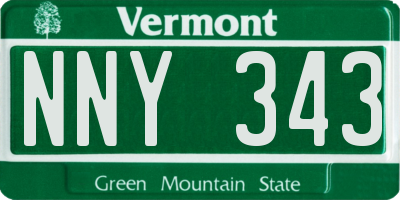 VT license plate NNY343