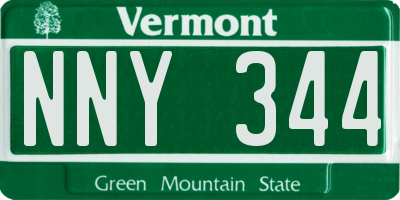 VT license plate NNY344