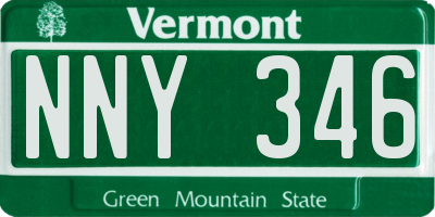 VT license plate NNY346
